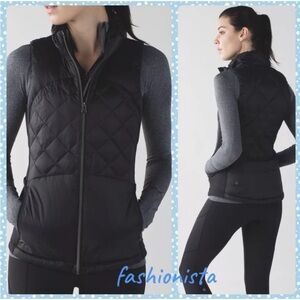 Lululemon Down For A Run Quilted Down Puffer Vest Black Sz 6